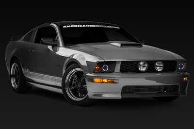 Raxiom 05-09 Ford Mustang Halogen 2010 Style LED Halo Headlights-Blk Hsng(Clear Lens/Excludes GT500) - Lights