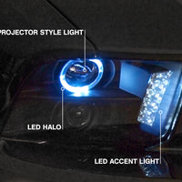 Raxiom 05-09 Ford Mustang w/ Halogen LED Halo Prjctr Headlights-Blk Hsng(Smoked Lens Exclude GT500) - Lights