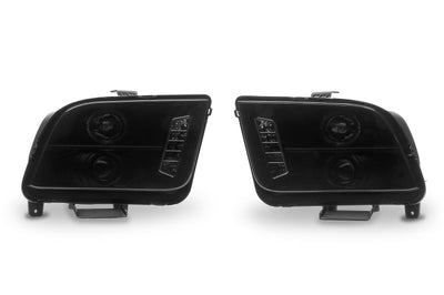 Raxiom 05-09 Ford Mustang w/ Halogen LED Halo Prjctr Headlights-Blk Hsng(Smoked Lens Exclude GT500) - Lights
