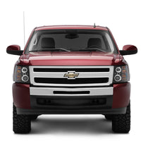 Raxiom 07-13 Silverado 1500 Super White LED Halo Projector Headlights- Black Housing (Clear Lens) - Lights