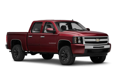 Raxiom 07-13 Silverado 1500 Super White LED Halo Projector Headlights- Black Housing (Clear Lens) - Lights