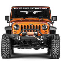 Raxiom 07-18 Jeep Wrangler JK 50-Inch LED Light Bar Windshield Mount w/ Auxiliary Bracket - Lights