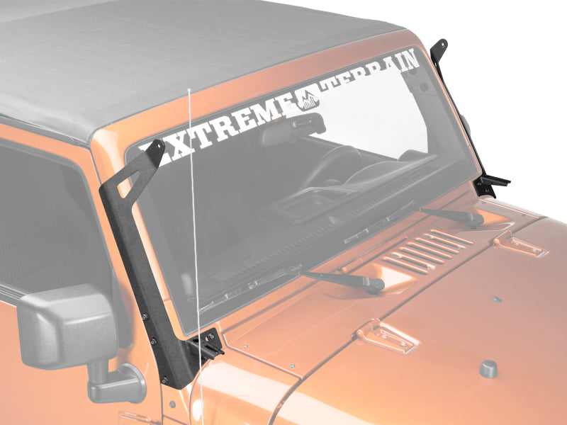 Raxiom 07-18 Jeep Wrangler JK 50-Inch LED Light Bar Windshield Mount w/ Auxiliary Bracket - Lights