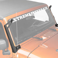 Raxiom 07-18 Jeep Wrangler JK 50-Inch LED Light Bar Windshield Mount w/ Auxiliary Bracket - Lights