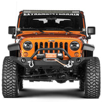 Raxiom 07-18 Jeep Wrangler JK 50-Inch LED Light Bar Windshield Mount w/ Auxiliary Bracket - Lights