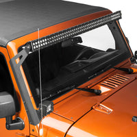 Raxiom 07-18 Jeep Wrangler JK 50-Inch LED Light Bar Windshield Mount w/ Auxiliary Bracket - Lights