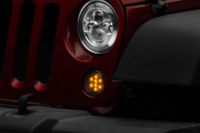 Raxiom 07-18 Jeep Wrangler JK Axial Series LED Amber Turn Signals (Smoked) - Lights