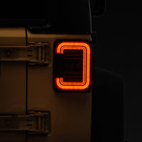 Raxiom 07-18 Jeep Wrangler JK Axial Series LED Halo Tail Lights- Black Housing (Dark Smoked Lens) - Lights