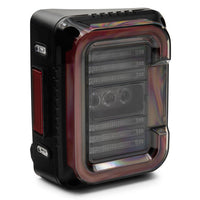 Raxiom 07-18 Jeep Wrangler JK Axial Series LED Halo Tail Lights- Black Housing (Dark Smoked Lens) - Lights