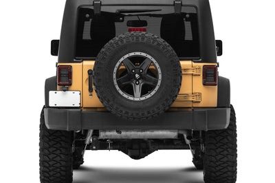 Raxiom 07-18 Jeep Wrangler JK Axial Series LED Halo Tail Lights- Black Housing (Dark Smoked Lens) - Lights