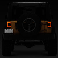 Raxiom 07-18 Jeep Wrangler JK Axial Series LED Halo Tail Lights- Black Housing (Dark Smoked Lens) - Lights
