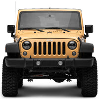 Raxiom 07-18 Jeep Wrangler JK Axial Series LED Headlights- Black Housing (Clear Lens) - Lights