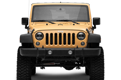 Raxiom 07-18 Jeep Wrangler JK Axial Series LED Headlights- Black Housing (Clear Lens) - Lights