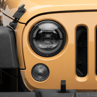 Raxiom 07-18 Jeep Wrangler JK Axial Series LED Headlights- Black Housing (Clear Lens) - Lights