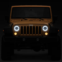 Raxiom 07-18 Jeep Wrangler JK Axial Series LED Headlights- Black Housing (Clear Lens) - Lights
