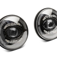 Raxiom 07-18 Jeep Wrangler JK Axial Series LED Headlights- Black Housing (Clear Lens) - Lights