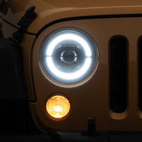 Raxiom 07-18 Jeep Wrangler JK Axial Series LED Headlights- Black Housing (Clear Lens) - Lights