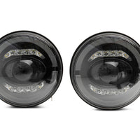 Raxiom 07-18 Jeep Wrangler JK Axial Series LED Headlights- Black Housing (Clear Lens) - Lights