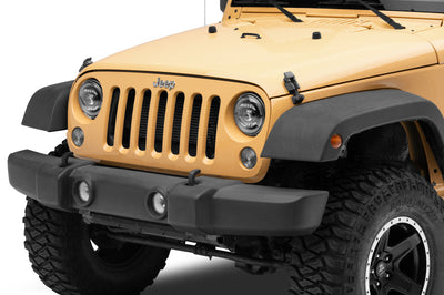 Raxiom 07-18 Jeep Wrangler JK Axial Series LED Headlights- Black Housing (Clear Lens) - Lights