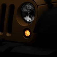 Raxiom 07-18 Jeep Wrangler JK Axial Series LED Turn Signals w/ Halo (Smoked) - Lights