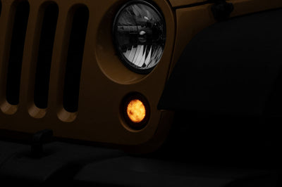 Raxiom 07-18 Jeep Wrangler JK Axial Series LED Turn Signals w/ Halo (Smoked) - Lights