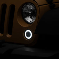 Raxiom 07-18 Jeep Wrangler JK Axial Series LED Turn Signals w/ Halo (Smoked) - Lights