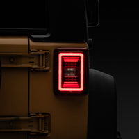 Raxiom 07-18 Jeep Wrangler JK JL Style LED Tail Lights- Black Housing - Red Lens - Lights
