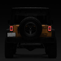 Raxiom 07-18 Jeep Wrangler JK JL Style LED Tail Lights- Black Housing - Red Lens - Lights