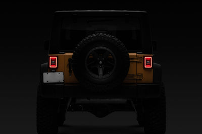Raxiom 07-18 Jeep Wrangler JK JL Style LED Tail Lights- Black Housing - Red Lens - Lights