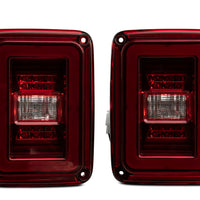 Raxiom 07-18 Jeep Wrangler JK JL Style LED Tail Lights- Black Housing - Red Lens - Lights