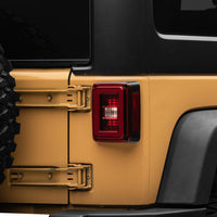 Raxiom 07-18 Jeep Wrangler JK JL Style LED Tail Lights- Black Housing - Red Lens - Lights
