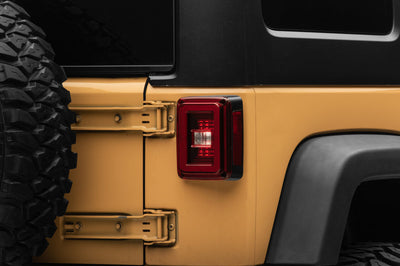 Raxiom 07-18 Jeep Wrangler JK JL Style LED Tail Lights- Black Housing - Red Lens - Lights