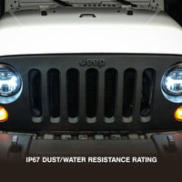 Raxiom 07-18 Jeep Wrangler JK LED Halo Headlights- Black Housing (Clear Lens) - Lights