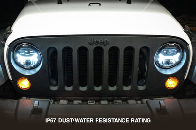 Raxiom 07-18 Jeep Wrangler JK LED Halo Headlights- Black Housing (Clear Lens) - Lights