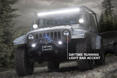 Raxiom 07-18 Jeep Wrangler JK LED Halo Headlights- Black Housing (Clear Lens) - Lights