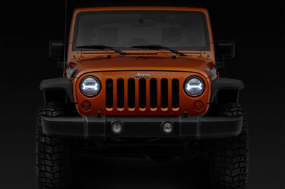 Raxiom 07-18 Jeep Wrangler JK LED Halo Headlights- Black Housing (Clear Lens) - Lights