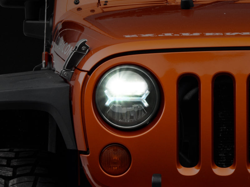 Raxiom 07-18 Jeep Wrangler JK LED Halo Headlights- Black Housing (Clear Lens) - Lights
