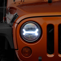 Raxiom 07-18 Jeep Wrangler JK LED Halo Headlights- Black Housing (Clear Lens) - Lights