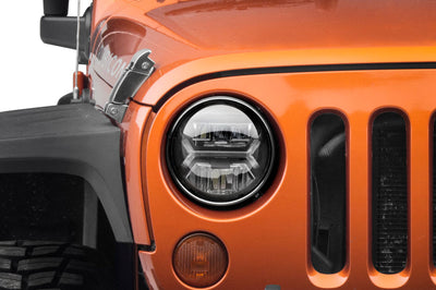 Raxiom 07-18 Jeep Wrangler JK LED Halo Headlights- Black Housing (Clear Lens) - Lights