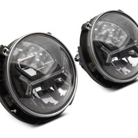 Raxiom 07-18 Jeep Wrangler JK LED Halo Headlights- Black Housing (Clear Lens) - Lights