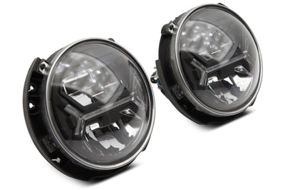 Raxiom 07-18 Jeep Wrangler JK LED Halo Headlights- Black Housing (Clear Lens) - Lights