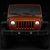 Raxiom 07-18 Jeep Wrangler JK LED Halo Headlights- Black Housing (Clear Lens) - Lights