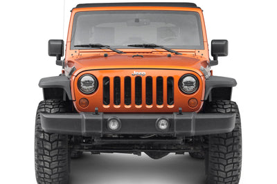 Raxiom 07-18 Jeep Wrangler JK LED Halo Headlights- Black Housing (Clear Lens) - Lights