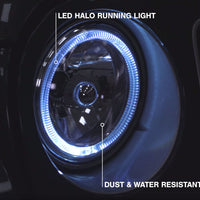 Raxiom 07-18 Jeep Wrangler JK LED Halo Headlights- Chrome Housing (Clear Lens) - Lights