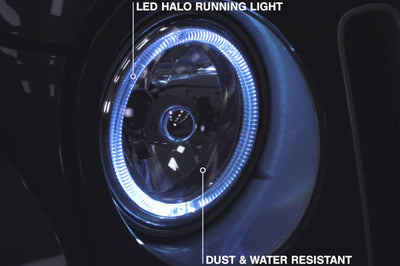 Raxiom 07-18 Jeep Wrangler JK LED Halo Headlights- Chrome Housing (Clear Lens) - Lights