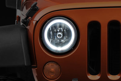 Raxiom 07-18 Jeep Wrangler JK LED Halo Headlights- Chrome Housing (Clear Lens) - Lights