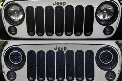 Raxiom 07-18 Jeep Wrangler JK LED Halo Headlights- Chrome Housing (Clear Lens) - Lights