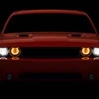 Raxiom 08-14 Dodge Challenger Dual LED Halo Projector Headlights- Black Housing (Clear Lens) - Lights
