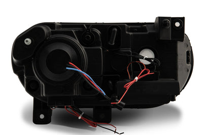 Raxiom 08-14 Dodge Challenger Dual LED Halo Projector Headlights- Black Housing (Clear Lens) - Lights