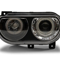 Raxiom 08-14 Dodge Challenger Dual LED Halo Projector Headlights- Black Housing (Clear Lens) - Lights